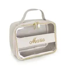 Necessaire Personalizada Bordada Transparente Organizadora