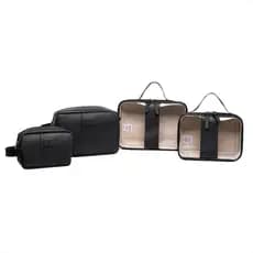 Kit 4 Necessaires Organizadoras Viagem Mala Maquiagem