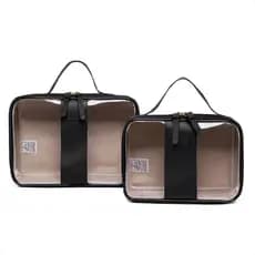 Kit 2 Necessaires Transparente Organizadora Viagem Maquiagem