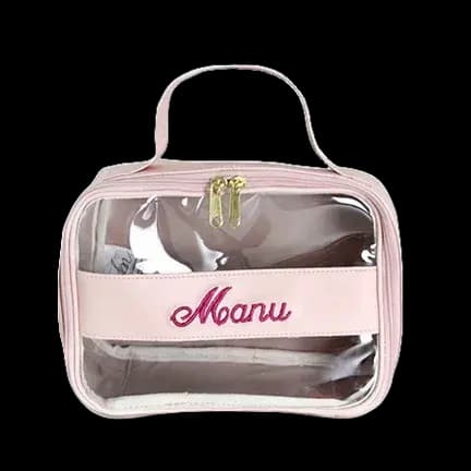 Maleta Necessaire Personalizada Feminina Porta Maquiagem Pincéis Bordada