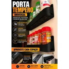Porta Temperos | Condimentos Organizador de Temperos para Armário Porta ou Parede Suporte Multiuso Cozinha Preto Branco