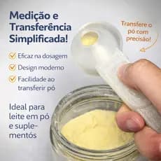Dosador de Suplemento com Funil | Medidor de Leite em Pó e Proteína | Scoop Dosador Prático