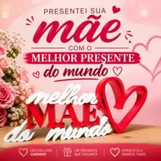 Presente para Mãe Letreiro Decorativo Dia das Mães Melhor Mãe do Mundo | Decoração Criativa Pronta Entrega