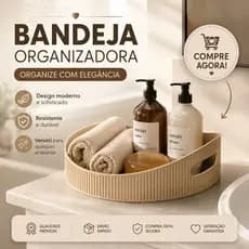 Bandeja Organizadora Decorativa Redonda Multiuso Moderna para Banheiro Sala Quarto Cozinha Multiuso Luxo para Casa