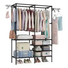 Arara Closet C/sapateira Cabideiro Em Prateleiras Preto