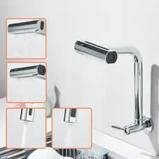 Torneira De Cozinha Cascata 360 Rotação 4 Funções Bocal De Alta Pressão Misturadora De Pia Para Cozinha Na Parede