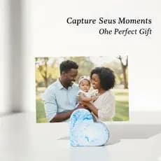 KIt com 4 Porta retrato romântico AZUL MARMORIZADO - Aparador de foto, tags, recados, decoração de mesa.