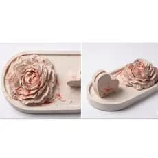 Kit Bandeja Decorativa Oval com Peônia realista - Perfumado
