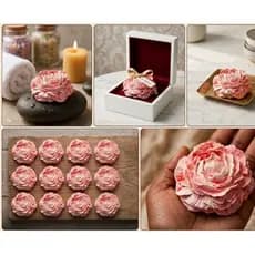 Kit 3 Flores Realistas artificiais perfumadas decorativa, rosa decorativa dia das mães dia da mulher