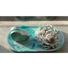Kit decorativo - Bandeja/Porta-foto/Peônia aromatizada. lembrancinha