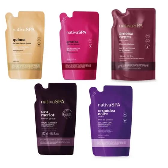 Hidratante Nativa Ameixa Negra, Ameixa, Uva merlot, orquídea noire ou quinoa Refil 350ml O Boticário