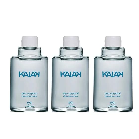 NATURA KAIAK AERO ou TRADICIONAL MASCULINO REFIL DE DESODORANTE CORPORAL 03 UNIDADES DE 100ML