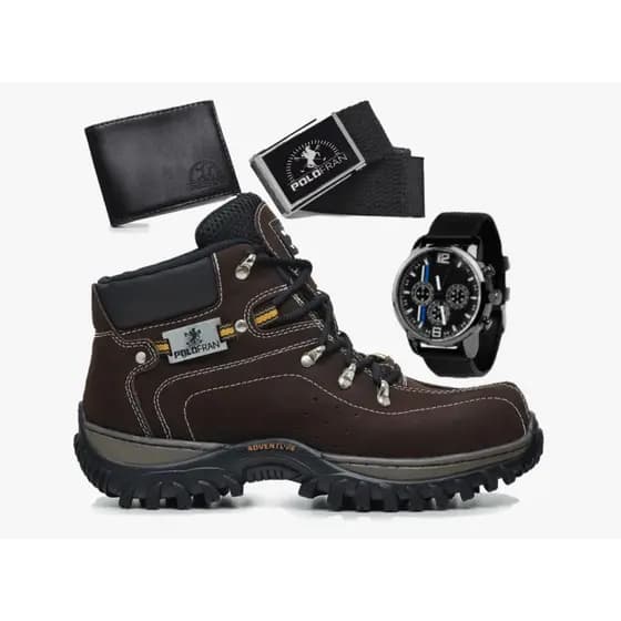 Kit Bota Masculina Adventure Coturno Botina + Acessórios Exclusivos