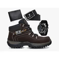 Kit Bota Masculina Adventure Coturno Botina + Acessórios Exclusivos