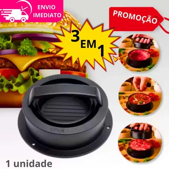 Forma Modelador Para Hambúrguer Artesanal Pequenos E Grandes Recheio Profissional e Caseiro