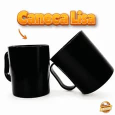 Kit 10 Canecas Pretas Lisas 450ml Plástico Resistente Para Personalizar Silkar Transfer