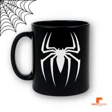 Kit 15 Canecas Infantis Personalizada Aranha 450ml Plástico Preto