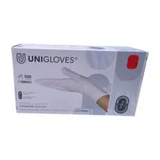 LUVA NITRÍLICA DESCARTAVEL UNIGLOVES BRANCA WHITE – 100 UNID