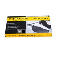 LUVA LATEX REUTILIZAVEL SEM PÓ - MARCO BONI BLACK - 20UN