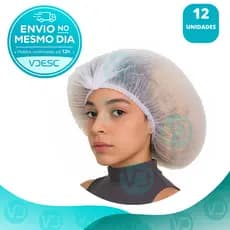 TOUCA TNT BRANCA GRANDE DESCARTÁVEL CABELOS VOLUMOSOS 12 UNIDADES