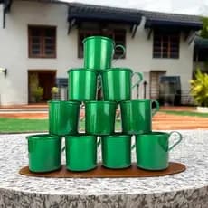Kit 10 Caneca Copo Moscow Mule Alumínio Cor Verde 350ml