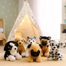 Cachorrinho De Pelúcia Filhote Fofo Antialérgico 19cm - Infantil - Decoração De Quarto