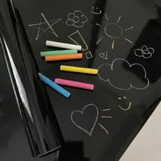 Adesivo Vinil Lavável 2 mts x 45cm - Preto Black Piano Envelopamento Autocolante Com Giz Contact