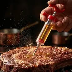 Seringa Injetora de Tempero Profissional 30ml Inox para Churrasco Defumação Carnes