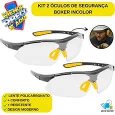 Kit 2 Óculos De Proteção Epi Segurança Boxer Visão Tático Lindão Vonder lente INCOLOR