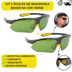 Kit 2 Oculos De Proteção Epi Vonder Segurança Visao Cor Verde + Resistente