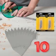 Kit 10 Lâminas Para Estilete Acrílico Vonder Em Aço Carbono