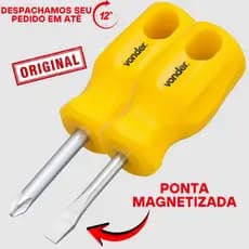 Kit Jogo Chave Fenda E Phillips Toco/Pequena/Curta Vonder Original Profissional com Ponta Magnética