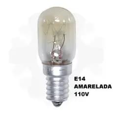 Lâmpada 15w 110v Bocal E14 Padrão Tu25 Amarela Branco Morno 3500k (kelvin) Incandescente para MICROONDAS