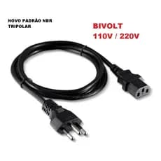 Cabo Força 1,2m Blindado = Panela Elétrica Pressão 6L Bivolt 110v 220v 10a Universal para Todos os Modelos de Panela
