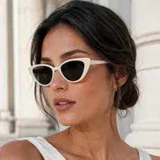 Óculos de Sol Feminino Gatinho Ilook Fashion Casual Preto Leve e Resistente
