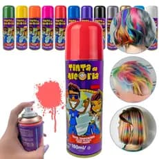 Spray Tinta Temporaria para Cabelo Colorida Lavável Infantil Carnaval Festas 150ml