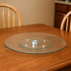 Prato Tábua de Vidro Giratório P/ Servir Centro de Mesa Decorativo 30cm e 45cm
