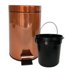 Cesta Lixeira 3l com Pedal Rose Gold para Cozinha Quarto Banheiro Lixeira com Cesto Removivel