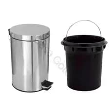 Cesto Lixeira 5 litros inox com Pedal com cesto removivel Cozinha Banheiro Escritório