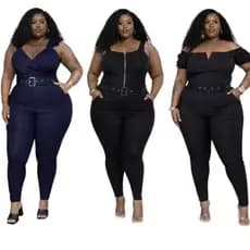 Macacão feminino feminina bengaline plus size g1 ao g3 48 ao 54
