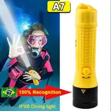 IPX8 Lanterna De Mergulho Profissional LED Subaquática 100m 6000mAh Grande Potência Luz Recarregável Escurecimento Sem