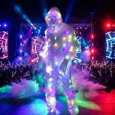 Nova Novidade LED Light Up Traje Palco Desempenho Jaqueta Calças Néon Luminoso Roupas Festa De Aniversário Para Mostrar
