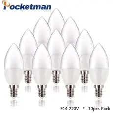 10pcs 110v 220V Lâmpada De Vela LED E14 Luz Interna5w Lustre Para Decoração De Casa
