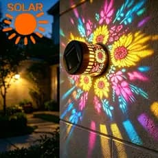 4/1 Pçs Luzes Solares Da Cerca Colorido Girassol De Parede Metal Beija-Flor Deck Passo Escada Para Jardim Post Pátio Qui