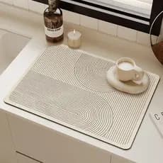 Tapete De Secagem Absorvente , Rápida , Bancada , Prato , Geométrico , Antiderrapante , Cozinha , 300mm * 400mm