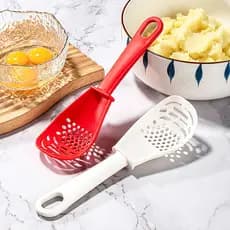 Coador De Concha Multifuncional 22cm Espremedor De Batata Ralador De Alho Alça De Gancho Utensílio De Cozinha
