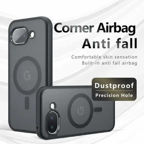 Para Google Pixel 10A Caso ELVEV Durável PC Anti Impressão Digital Fosco Claro Sucção Capa Traseira