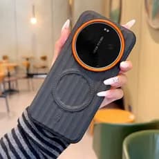 Para Xiaomi 17 Ultra , 15 14 Caso ELVEV Duro PC Couro Antiderrapante À Prova De Choque Snap-on Telefone Capa
