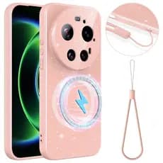Para Xiaomi 17 Ultra Caso ELVEV Tudo Incluído Macio TPU Glitter Bling Brilho Snap Na Capa Do Telefone Com Cordão