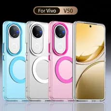 Para VIVO V50 5G Caso ELVEV À Prova De Choque Duro PC Anti-Impressão Digital Fosco Sucção Capa Traseira